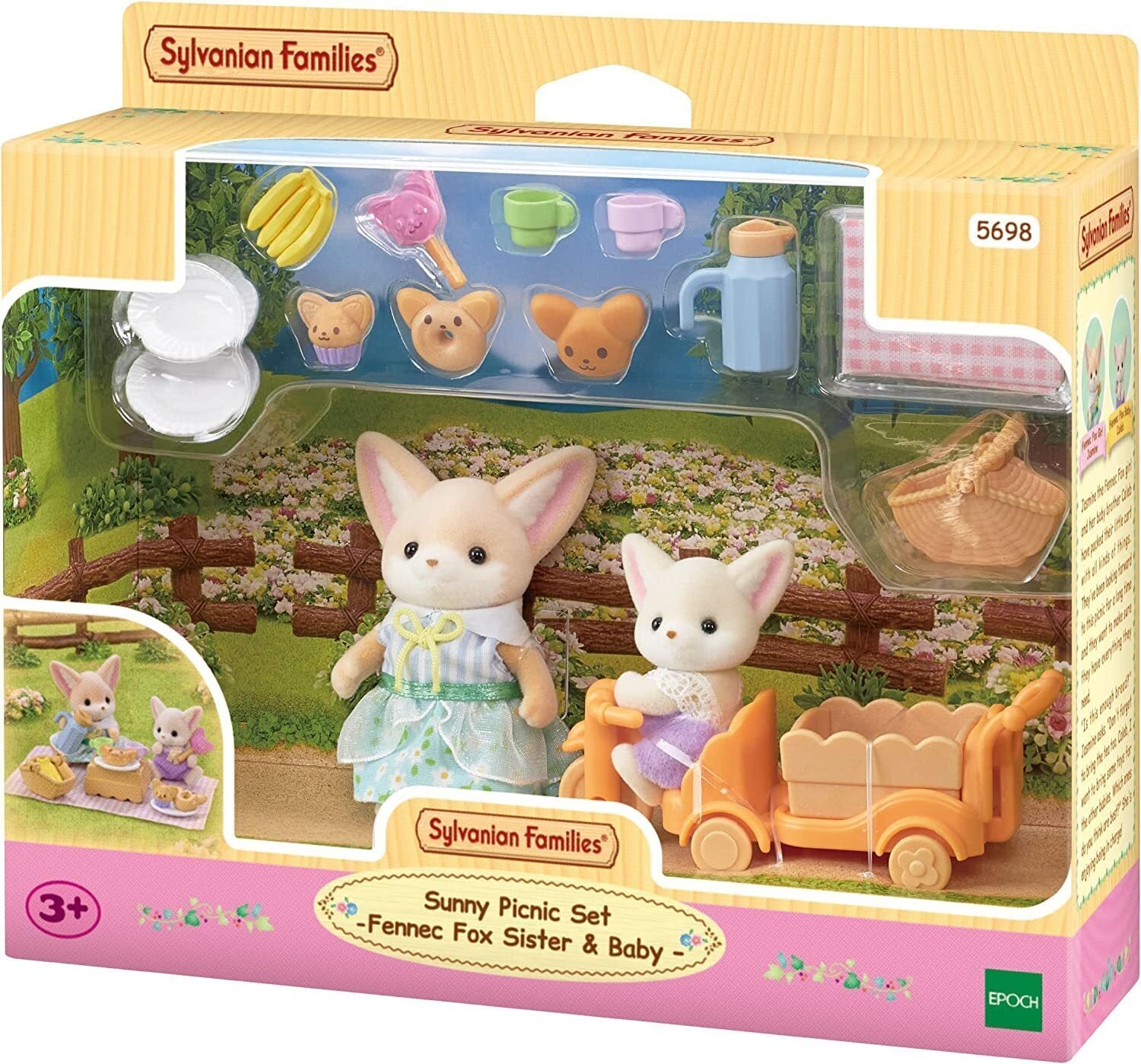 Sylvanian Families Sunny Picnic Set Fennec Fox, Sister and Baby