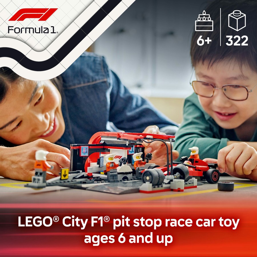 LEGO City F1 Pit Stop & Pit Crew with Ferrari Car 60443