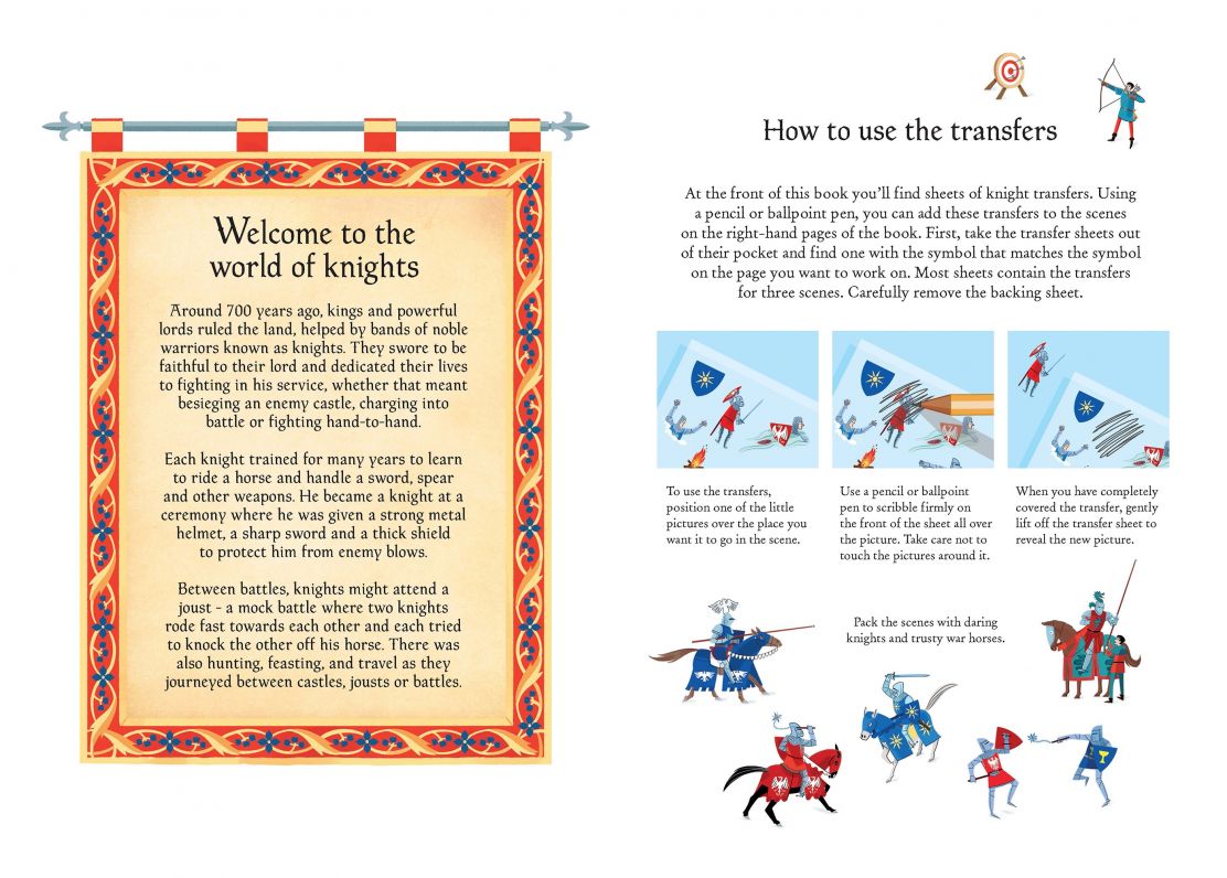 Usborne Little Transfer Book Knights