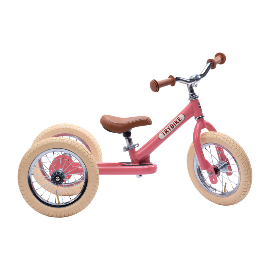 Trybike 2 In 1 Steel Balance Bike - Pink