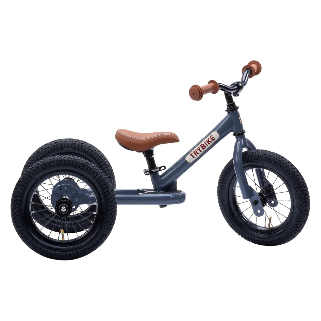 Trybike 2 In 1 Steel Balance Bike - Grey