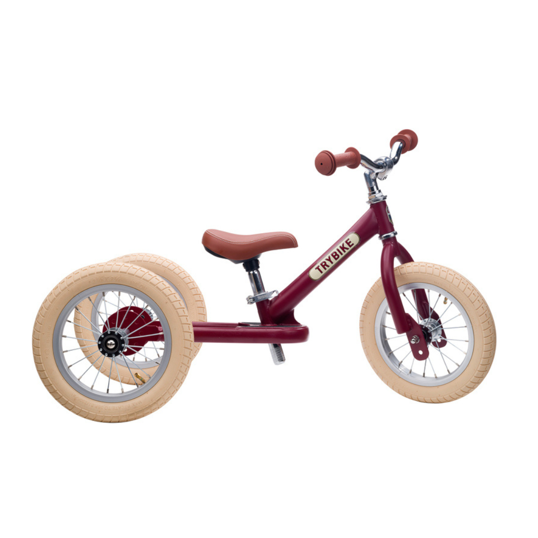 Trybike 2 In 1 Steel Balance Bike - Matte Red