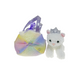 Big Bow Purple White Cat Bag