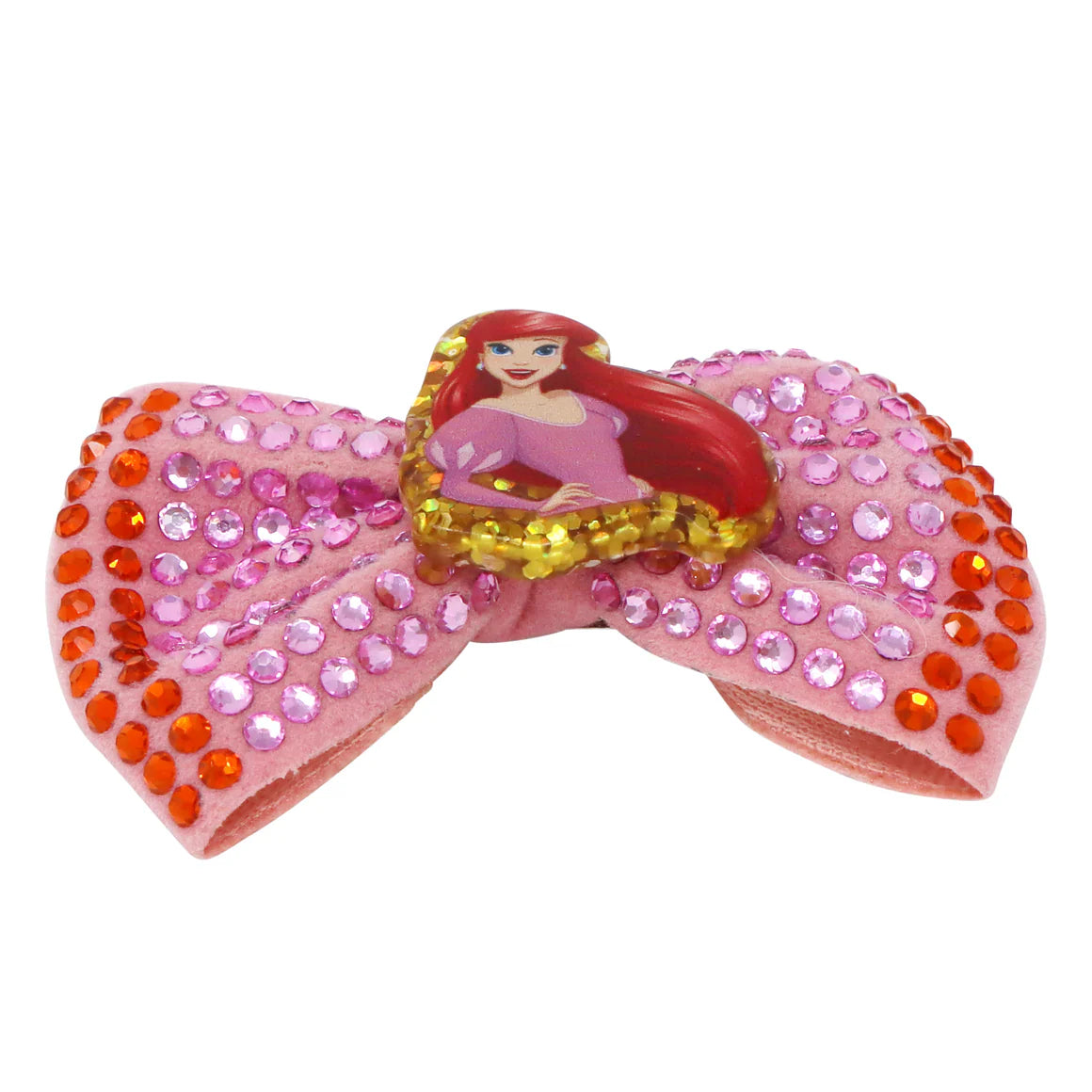 Pink Poppy - Disney Princess Ariel Pink Sparkling Rhinestone Hair Bow