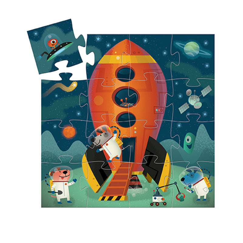 Djeco Spaceship Silhouette Puzzle 16 Piece