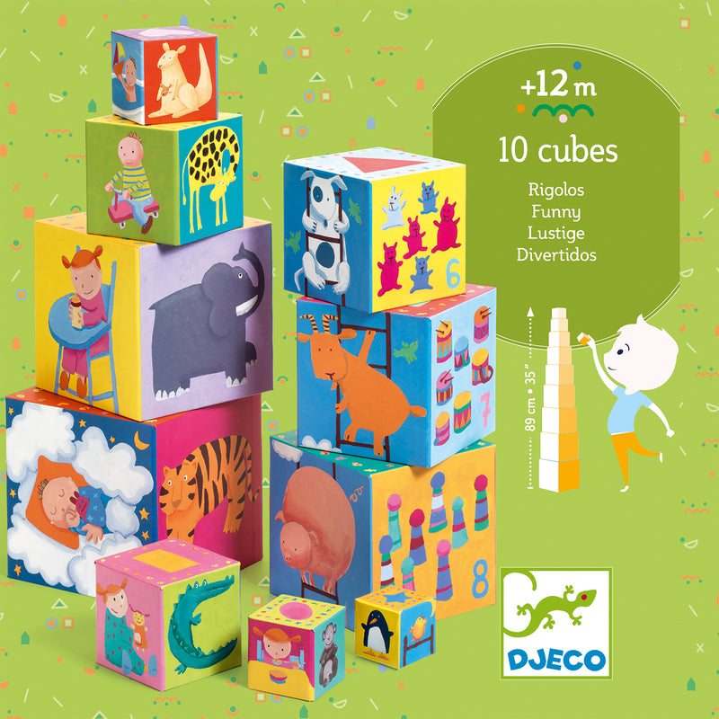 Djeco Stacking Cubes Funny Blocks