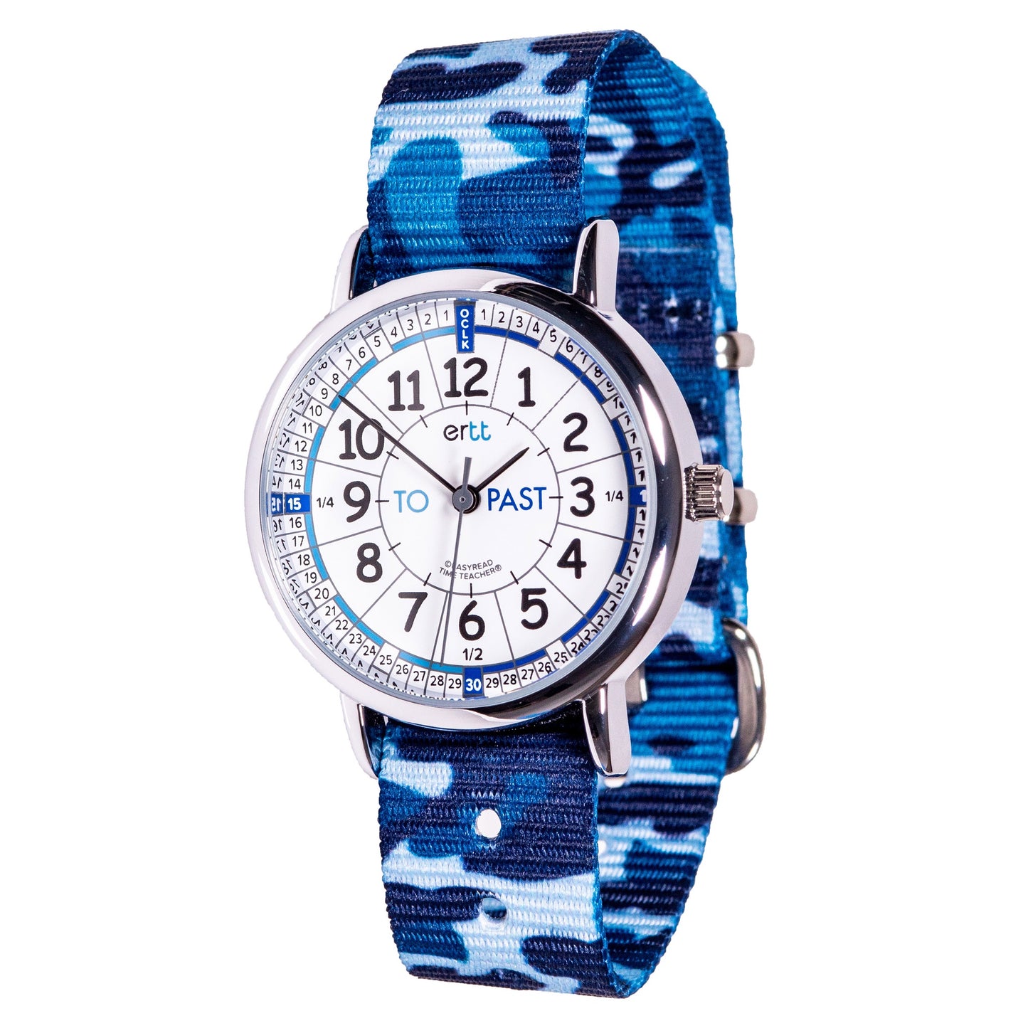 Easy Read Time Teacher Watch Blue Camo (White / Bue Face)