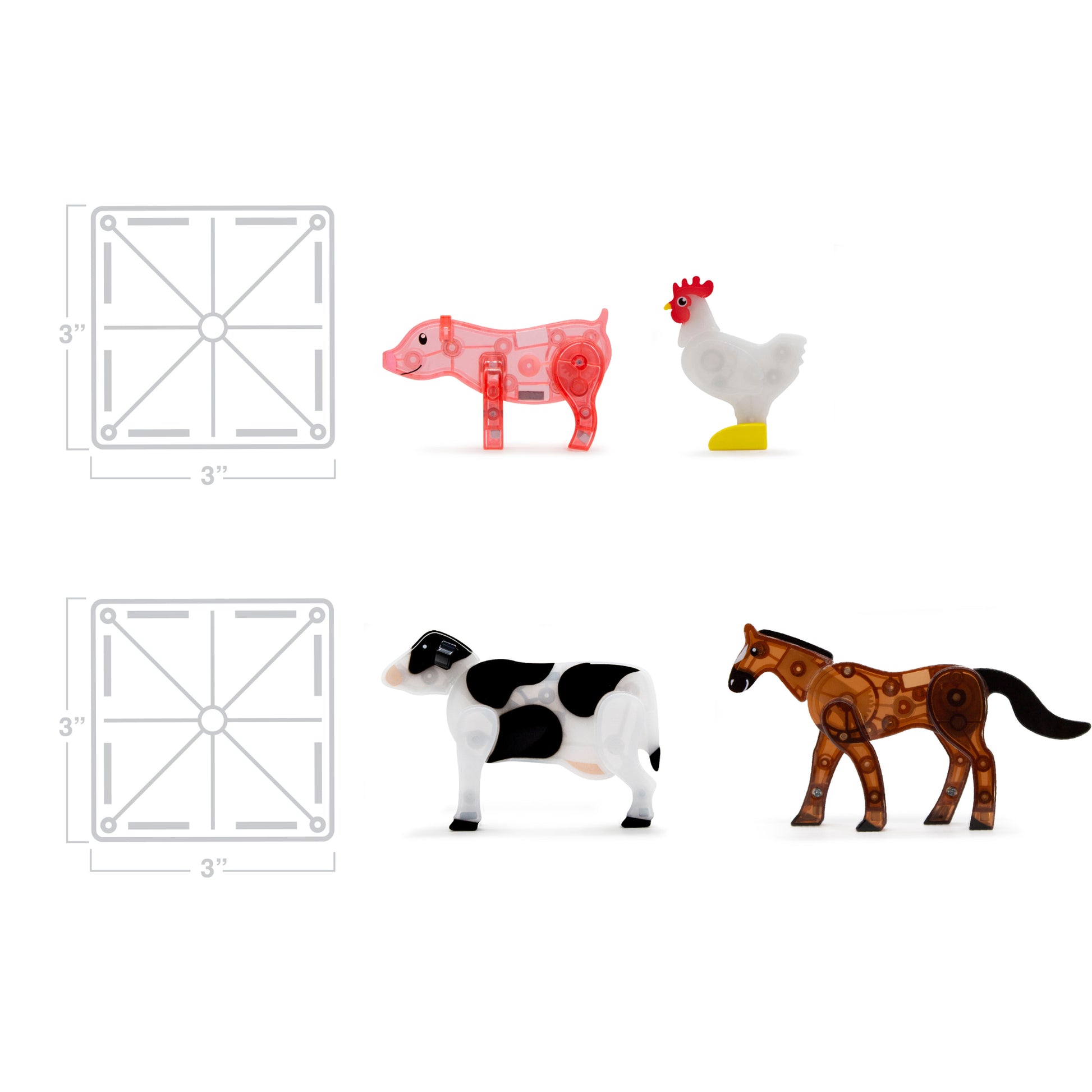 Magna-Tiles Farm Animals - 25 Piece Set