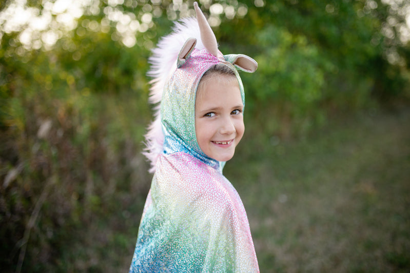 Great Pretenders - Shimmering Rainbow Reversible Unicorn Dragon Cape