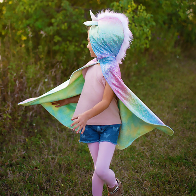 Great Pretenders - Shimmering Rainbow Reversible Unicorn Dragon Cape