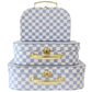 Alimrose Kids Carry Case 3pc Set - Blue Check