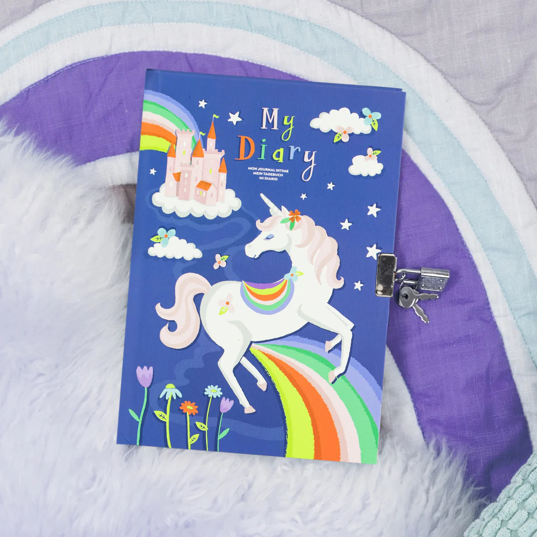 Tiger Tribe Lockable Diary - Unicorn Rainbows