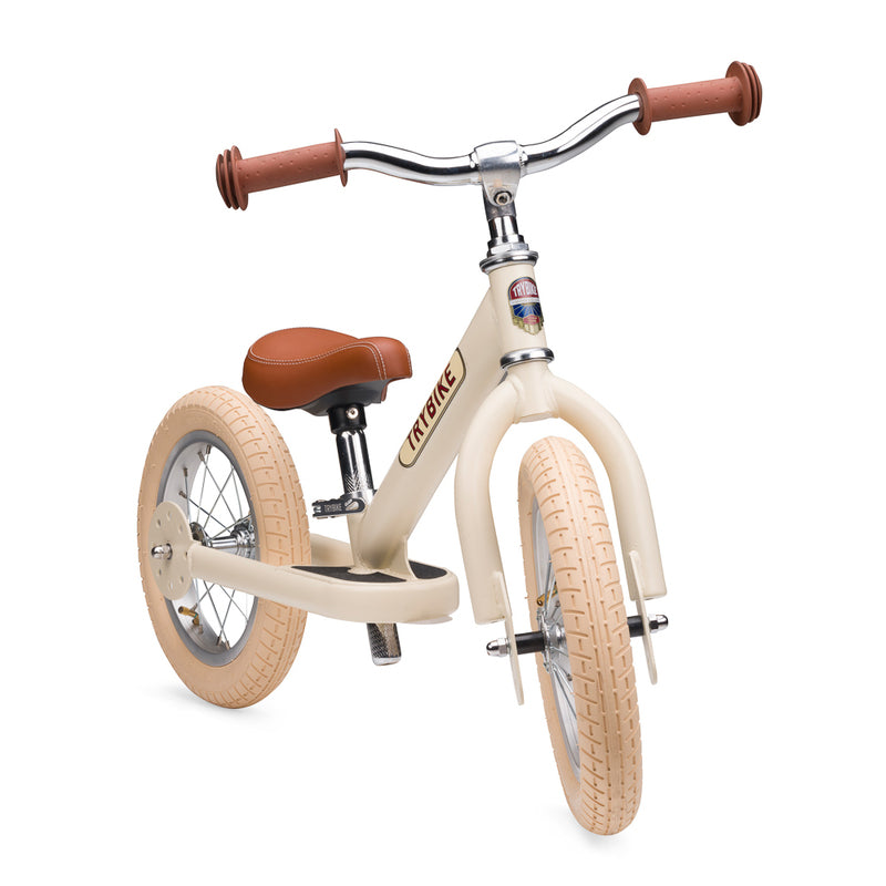 Trybike 2 In 1 Steel Balance Bike - Cream