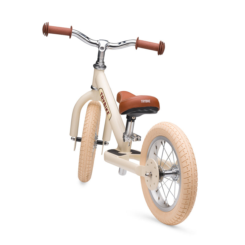 Trybike 2 In 1 Steel Balance Bike - Cream