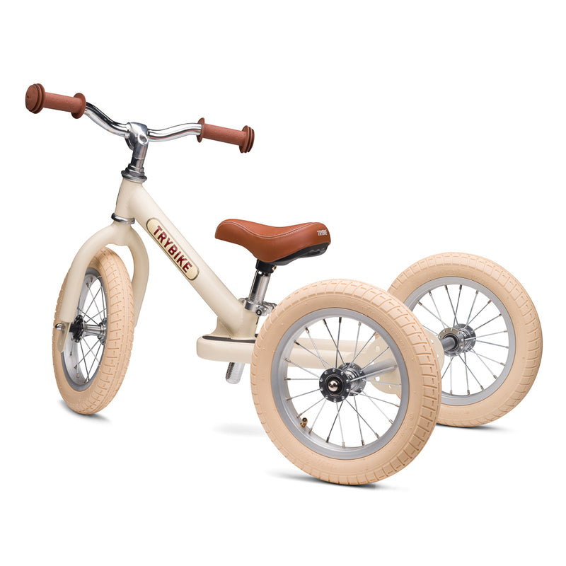 Trybike 2 In 1 Steel Balance Bike - Cream