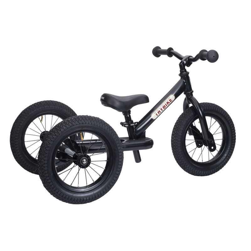 Trybike 2 In 1 Steel Balance Bike - Black