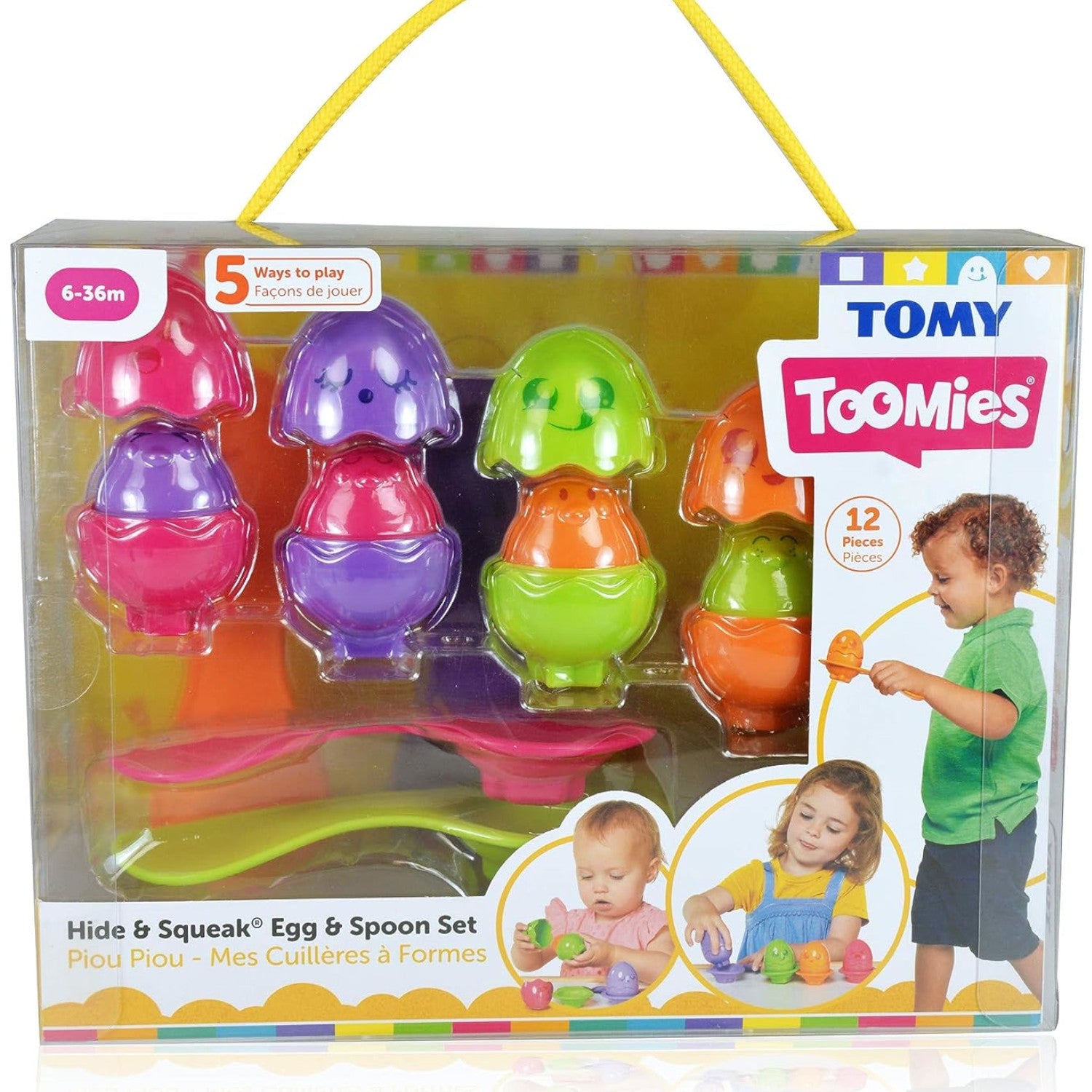 TOMY Hide and Squeak Egg and Spoon Set 5