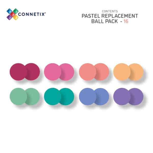 Connetix Tiles 16 Piece Pastel Replacement Ball Pack
