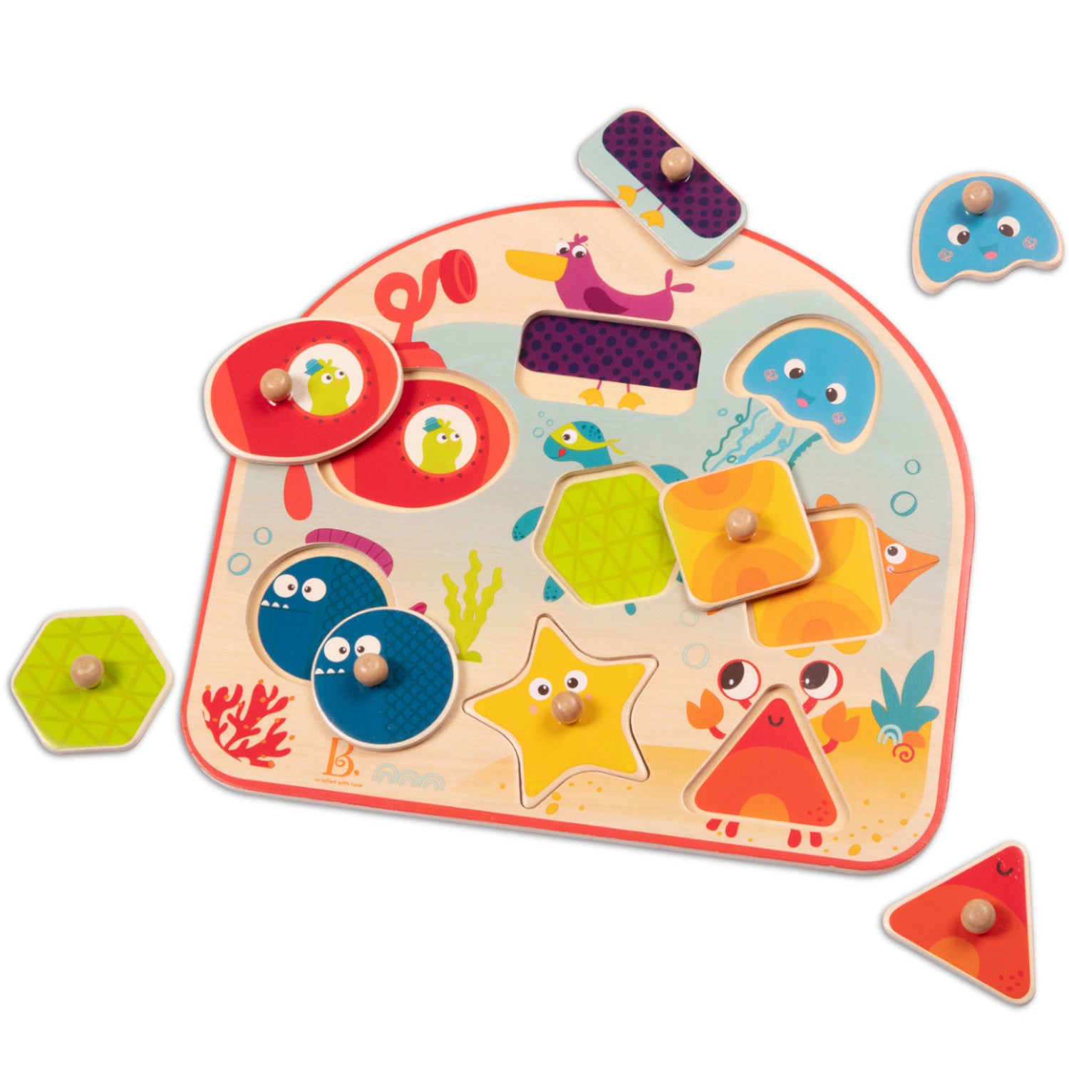 B Toys by Battat Puzzle Sea Treasures Wooden 8pc K and K Creative Toys