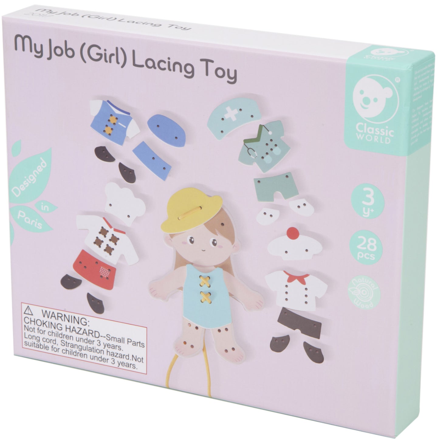 Classic World Lacing Toy Wooden Girl  28pc