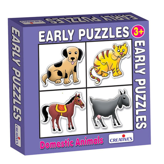 Creatives Puzzle Early Domestic Animals 4 Puzzles 3,4,5,6pcs