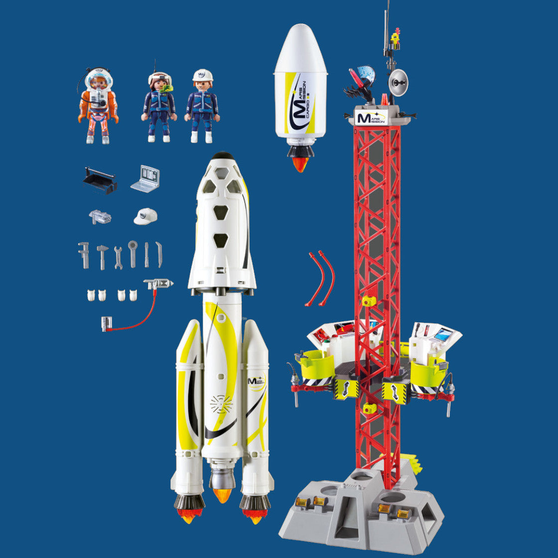 Playmobil mission rocket on sale with launch site