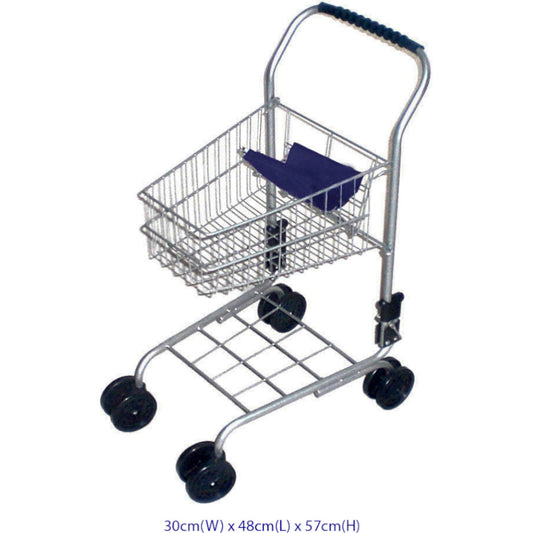 Supermarket Trolley- Silver/Blue