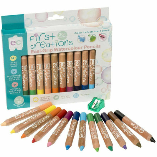 First Creations Pencils Easi-Grip Coloured Wooden 12